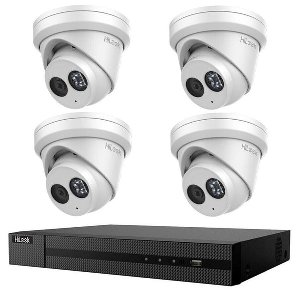 HiLook 8MP 4 Channel NVR Security 4 Camera KIT Turret IPC-T281H-MU