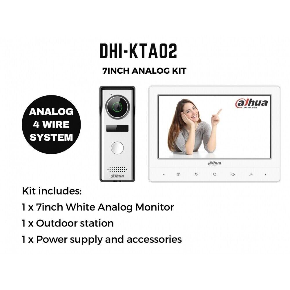 DAHUA Intercom KTA02 4-WIRE 7"Inches Monitor Video Intercom Kit – ECORRIDOR