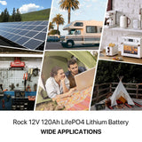 4 x Rock 12V 120Ah Lithium Iron Phosphate LiFePO4 Battery Cells Solar Caravan 4W