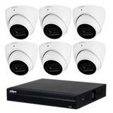 Dahua 6MP 8 Channel NVR Security 6 Camera KIT Turret DH-IPC-HDW3666EMP-S-AUS+3TB HD