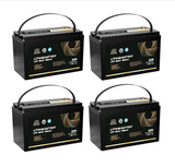 4 x Rock 12V 120Ah Lithium Iron Phosphate LiFePO4 Battery Cells Solar Caravan 4W