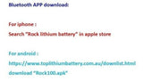 Rock 12V 100Ah Bluetooth Slimline Lithium Battery Rechargeable Deep Cycle