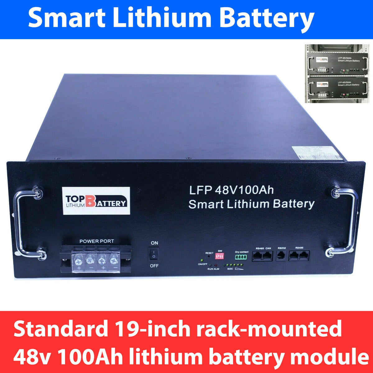 Top Lithium 48V 100Ah Lithium Battery 19 Inch Rack on/ off grid Deep C ...