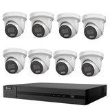 HiLook 6MP Kit 8xIPC-T262H-MU Camera with IntelliSense, Built-in Mic, 8CH 4K NVR