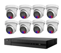HiLook 6MP AcuSense TIOC 8CH NVR Security 8 Camera KIT Turret IPC-T269H-MU/SL