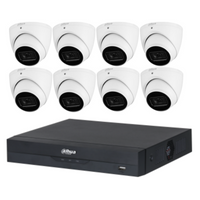 DAHUA 4K 8MP 8 Channel AI NVR Security 8 Camera KIT Turret DH-IPC-HDW3866EMP+4TB