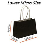 50x Black Kraft Paper Bags Craft Gift Shopping Bag Carry Bag With Twist Handles