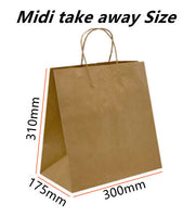 50x Brown Kraft Paper Bags Craft Gift Shopping Bag Carry Bag With Twist Handles