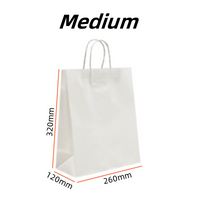 50x White Kraft Paper Bags Craft Gift Shopping Bag Carry Bag With Twist Handles