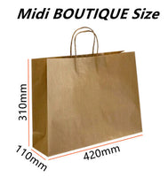 50x Brown Kraft Paper Bags Craft Gift Shopping Bag Carry Bag With Twist Handles