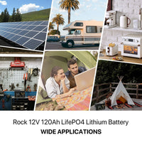 Rock 12V 120Ah Lithium Iron Phosphate LiFePO4 Battery Cells Solar Caravan 4WD RV