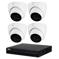 Dahua 6MP 4 Channel NVR Security 4 Camera KIT Turret IPC-HDW3666EMP-S-AUS+3TB HD