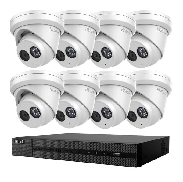 Hilook 8MP 16 Channel NVR Security 8 Camera KIT Turret IP IPC-T281H+3TB HDD