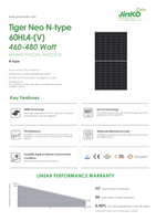 Jinko 475w N-type Solar Panel JKM475N-60HL4-V with 25 year warranty
