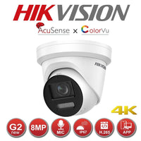 Hikvision DS-2CD2387G2-LU 8MP Gen2 ColorVu Fixed Turret Network Camera 2.8mm AU