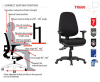 Express TR600 Deluxe Fully Ergonomic Task Chair 150kg Heavy Duty