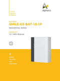 ALPHA ESS SMILE-G3-BAT-10.1P BATTERY 10.1 kWh Compatible With G3 INVERTER
