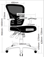 Office Chair -YARRA Ergonomic Chair Mesh Back Black 4Y Warranty 120Kg