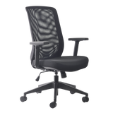 Buro Mondo Gene Mesh Back Office Chair With Arms Black Mesh Back and Fabric Seat
