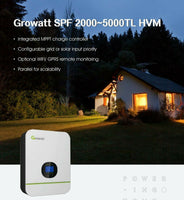 Growatt SPF 5000TL-P HVM Off-Grid Inverter+Wifi Module support 48V Battery MPPT
