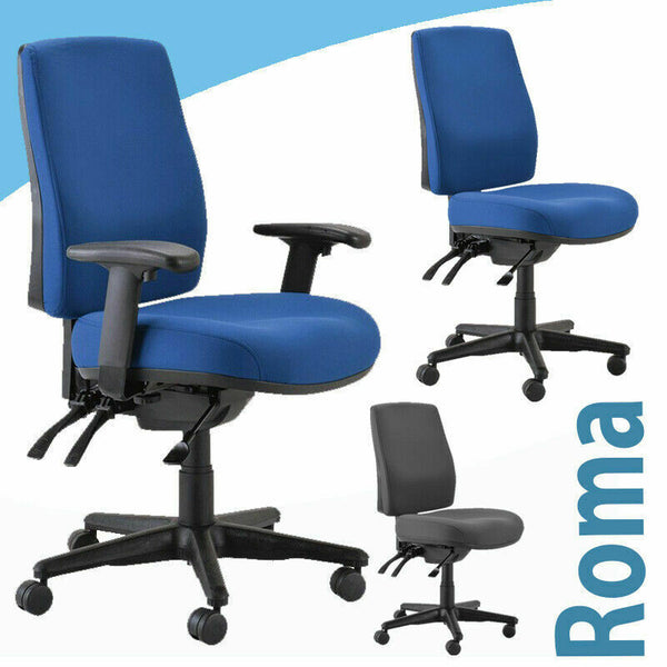 mrob2158 -Buro seating Roma - Ergonomic Chair 3 lever HIGH Back Black with Arms